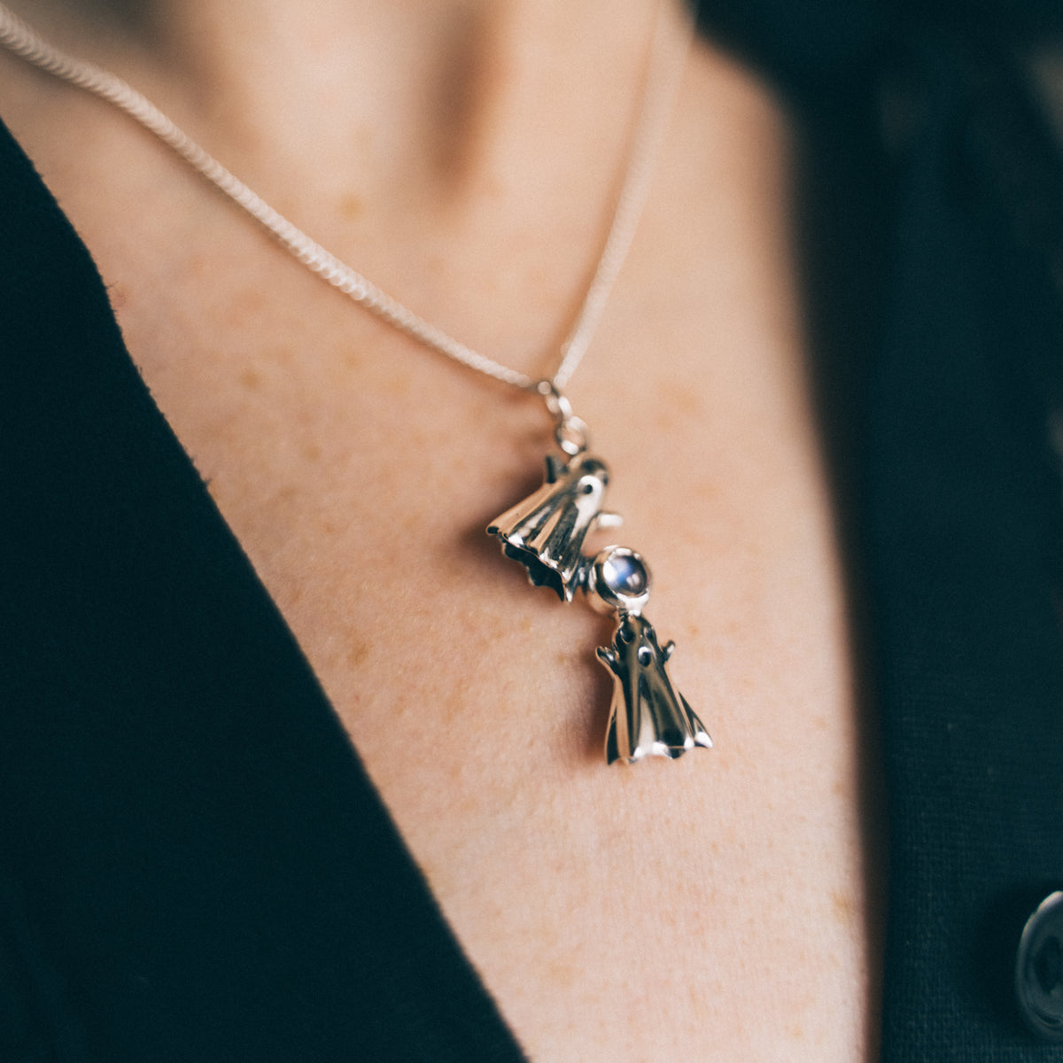 BOO! - Sterling Silver & Moonstone Necklace