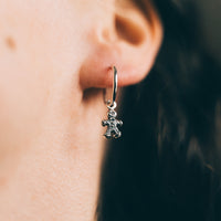 GINGERBREAD MAN - Sterling Silver Hoops