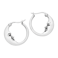 MOON MAN - Sterling Silver Hoops