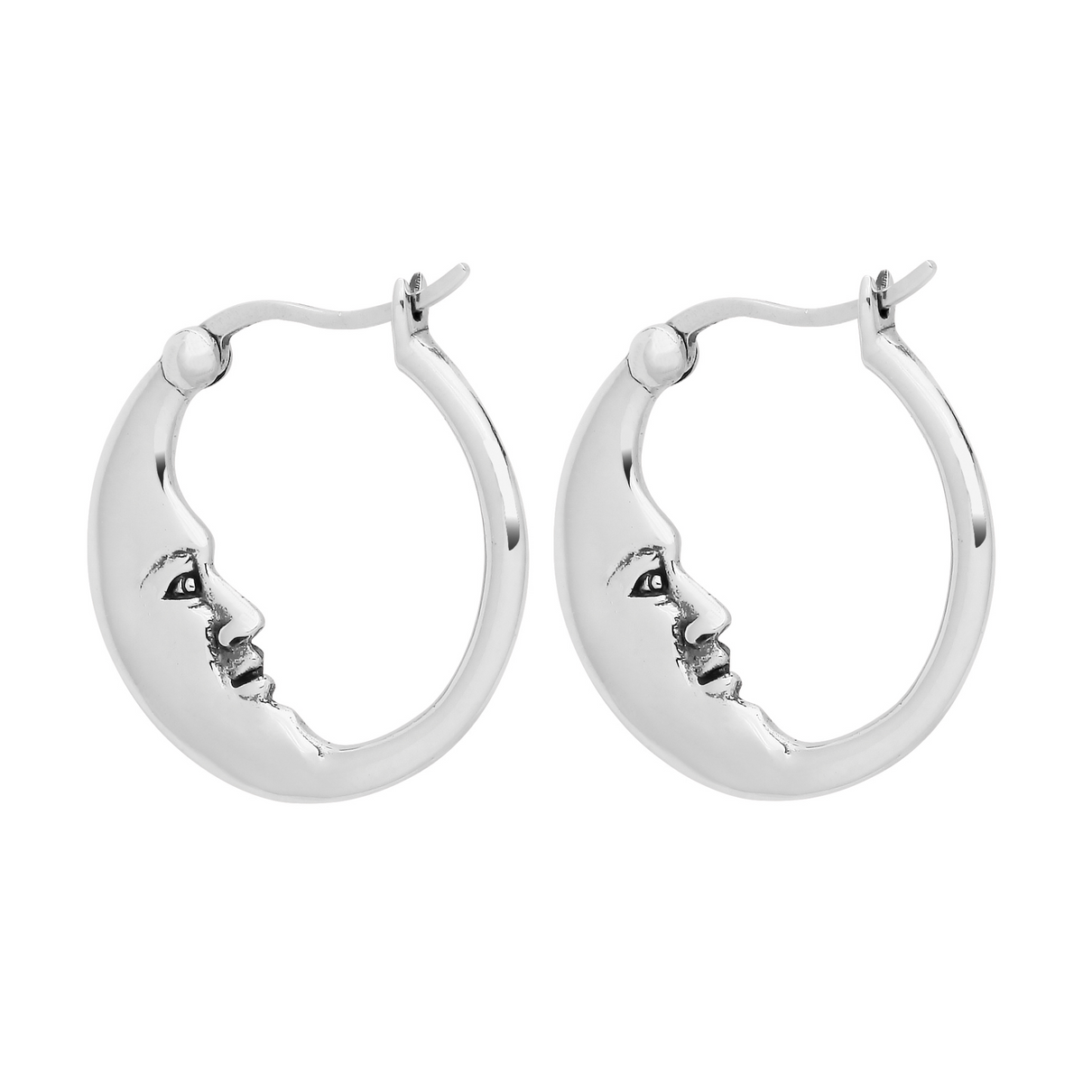 MOON MAN - Sterling Silver Hoops