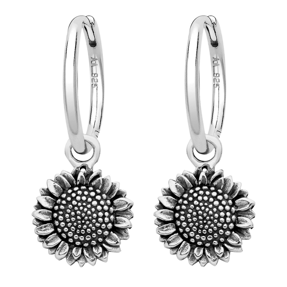 LITTLE SUNFLOWER - Sterling Silver Hoops