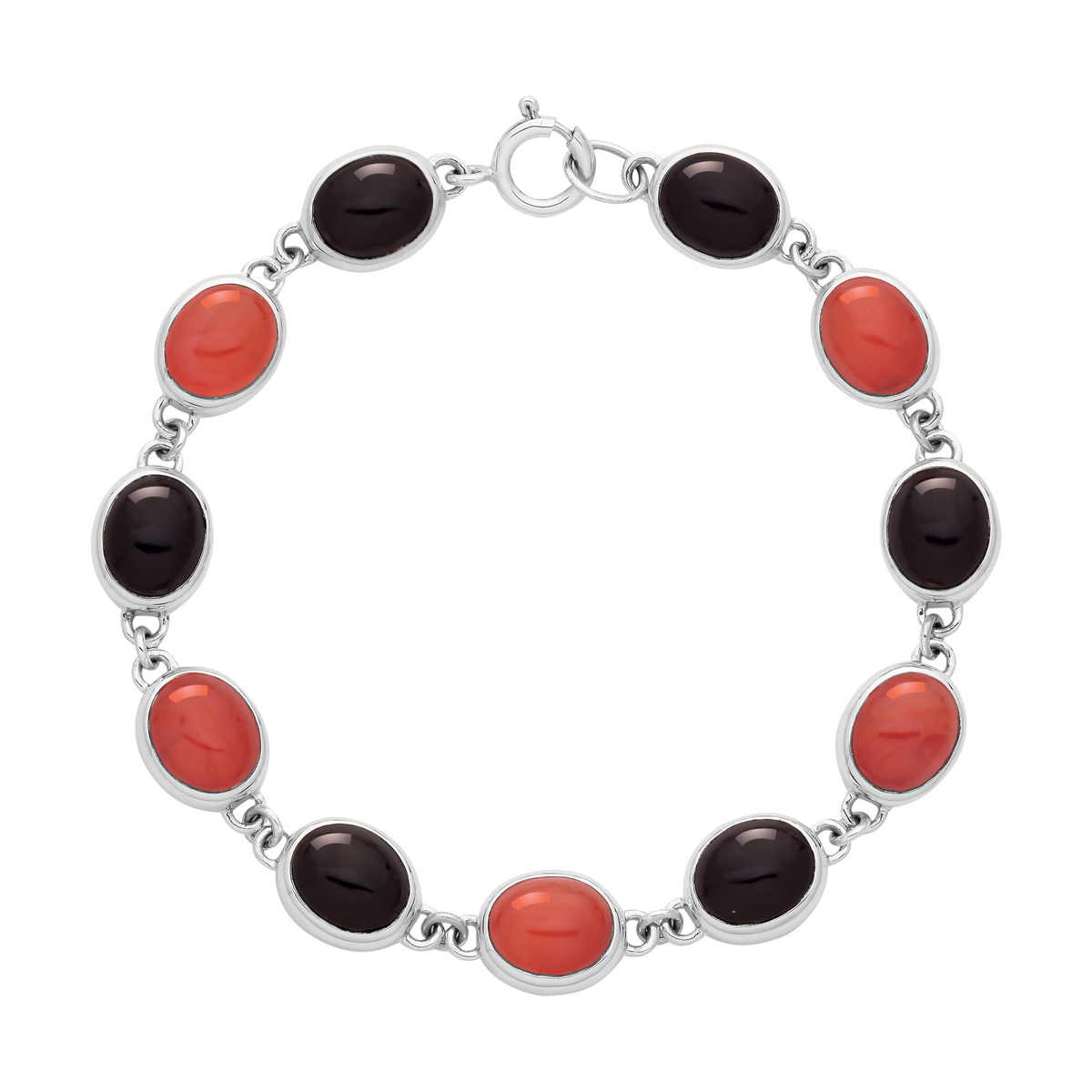 sterling silver halloween bracelet onyx carnelian gothic alt jewellery