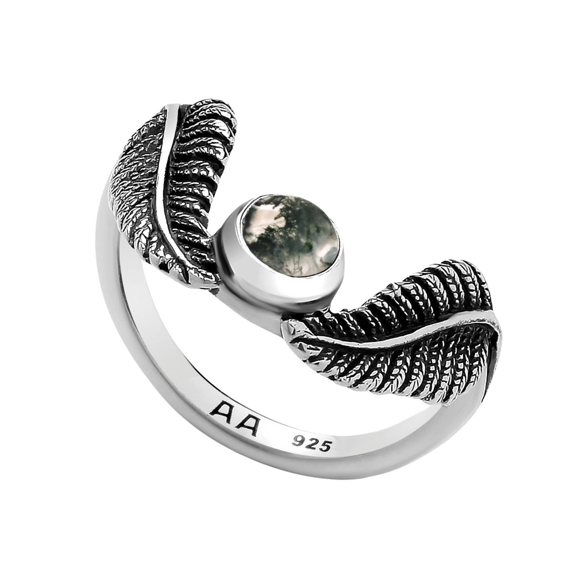 WOODLAND WISH - Moss Agate & Sterling Silver Ring
