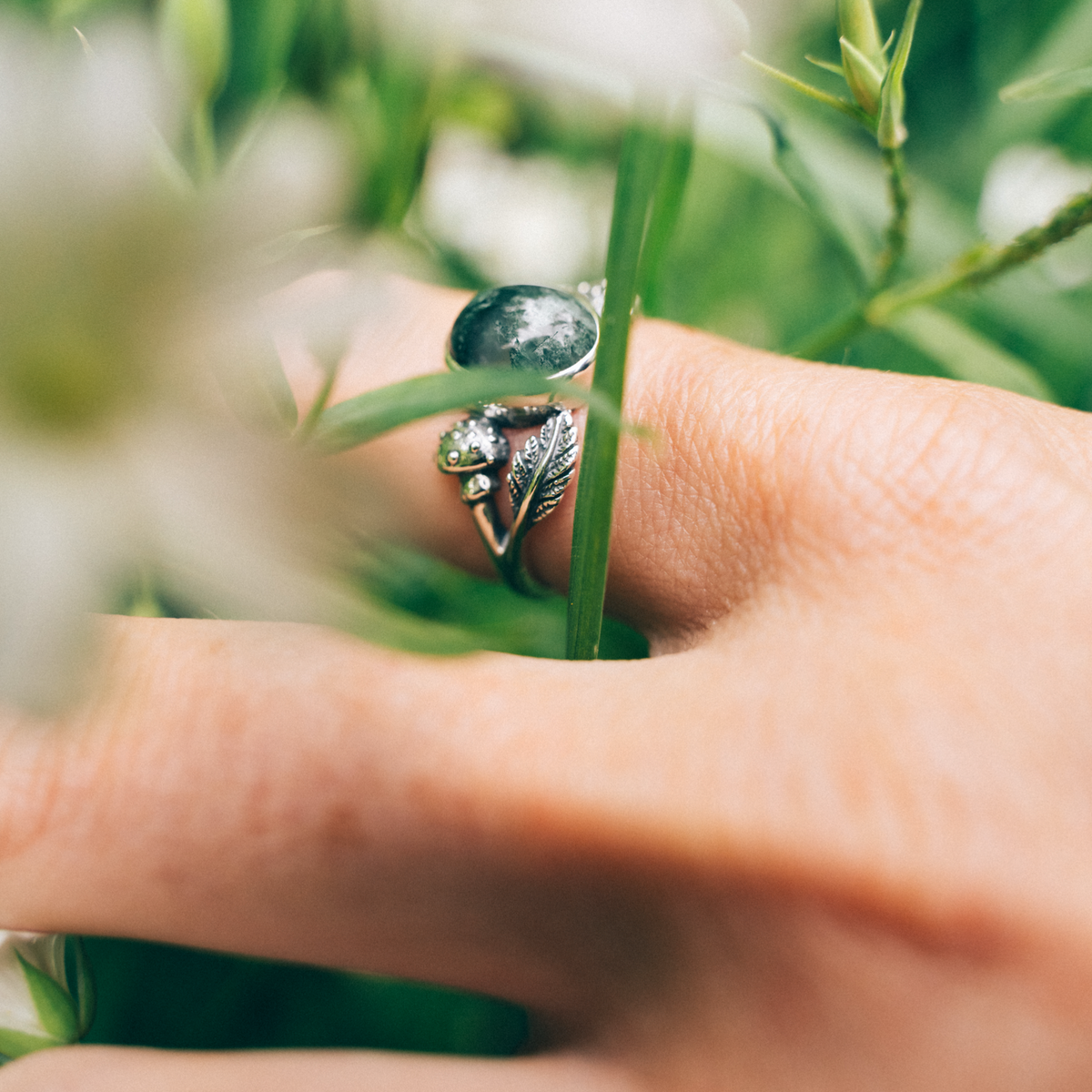 FOREST FABLE - Moss Agate & Sterling Silver Ring