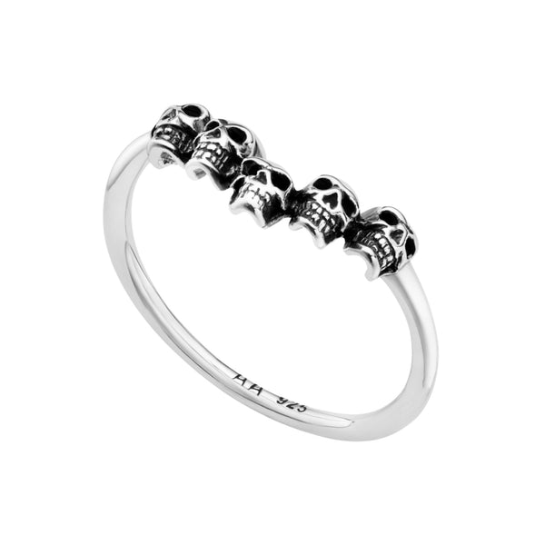 Sterling silver skull wishbone gothic ring bohemian alternative jewellery