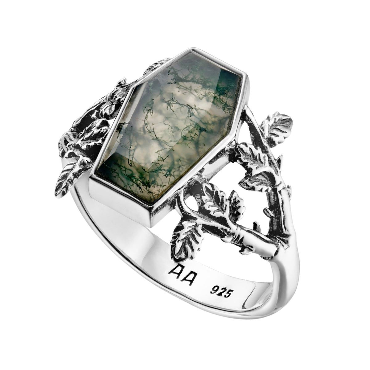 RESTING PLACE - Moss Agate & Sterling Silver Ring