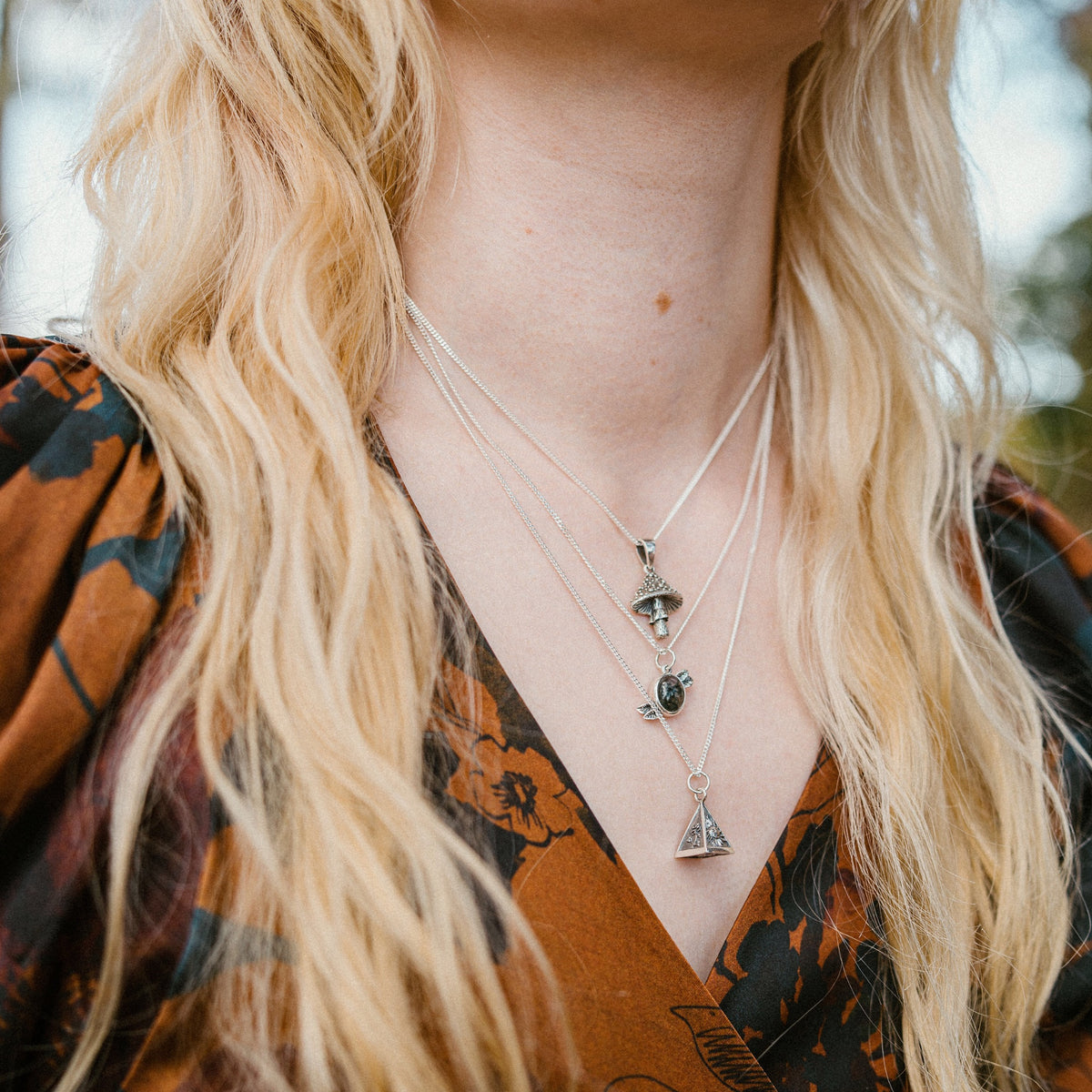 EVERGREEN - Sterling Silver & Moss Agate Necklace