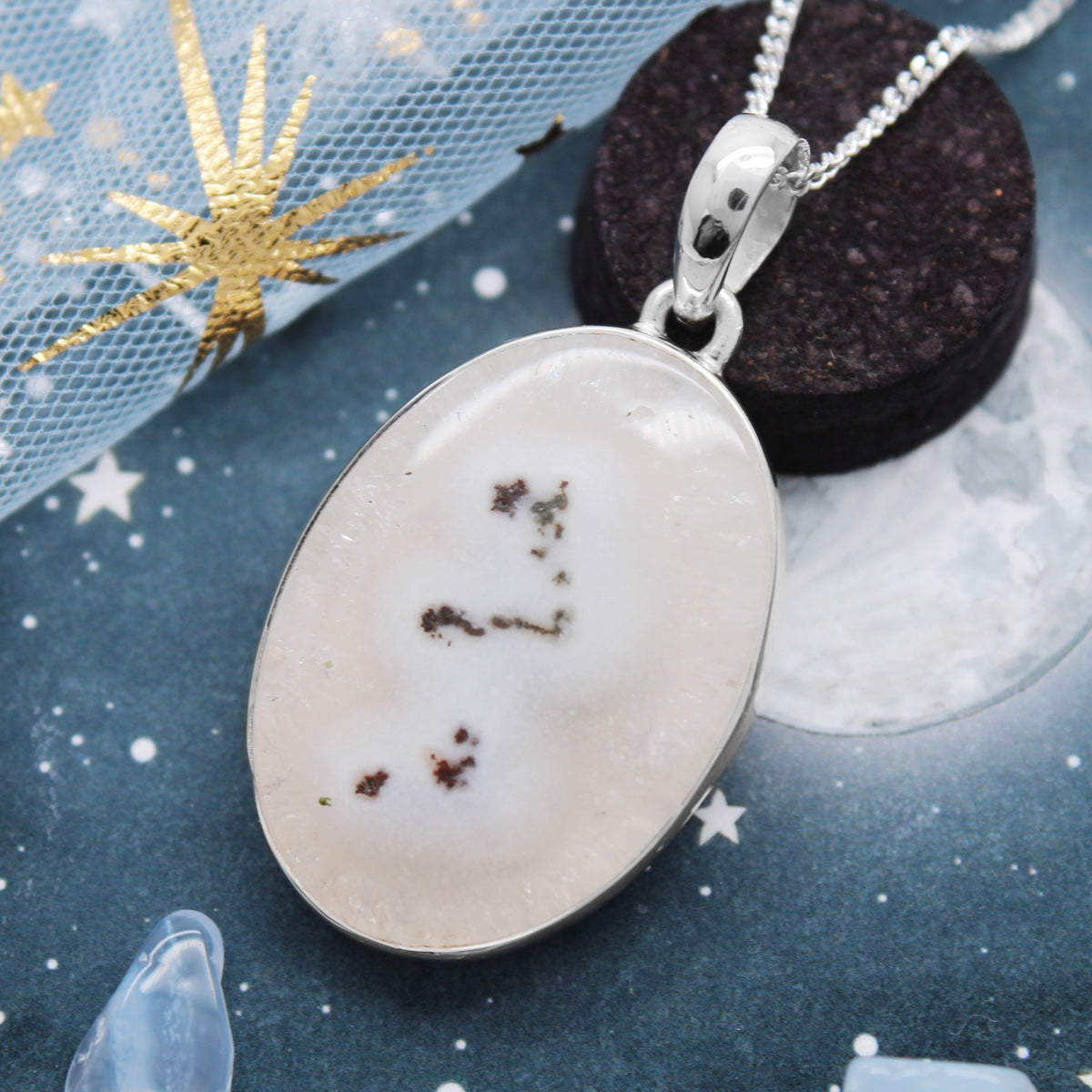 SOLAR FLAIR  - Sterling Silver & Solar Quartz Necklace