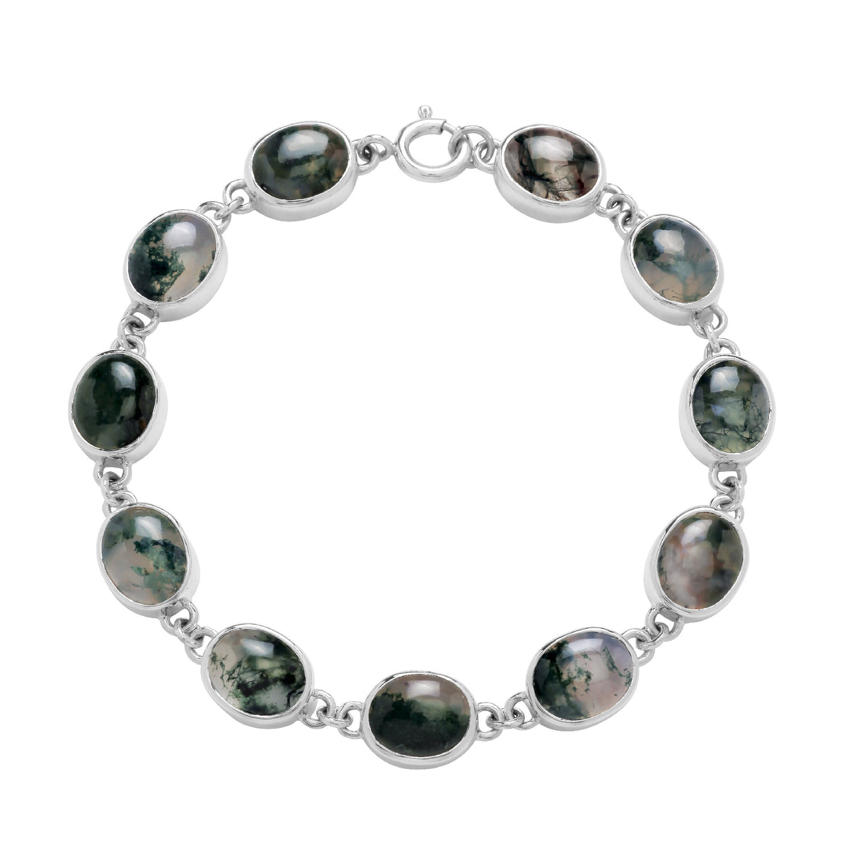 FOREST MOSS - Moss Agate & Sterling Silver Bracelet