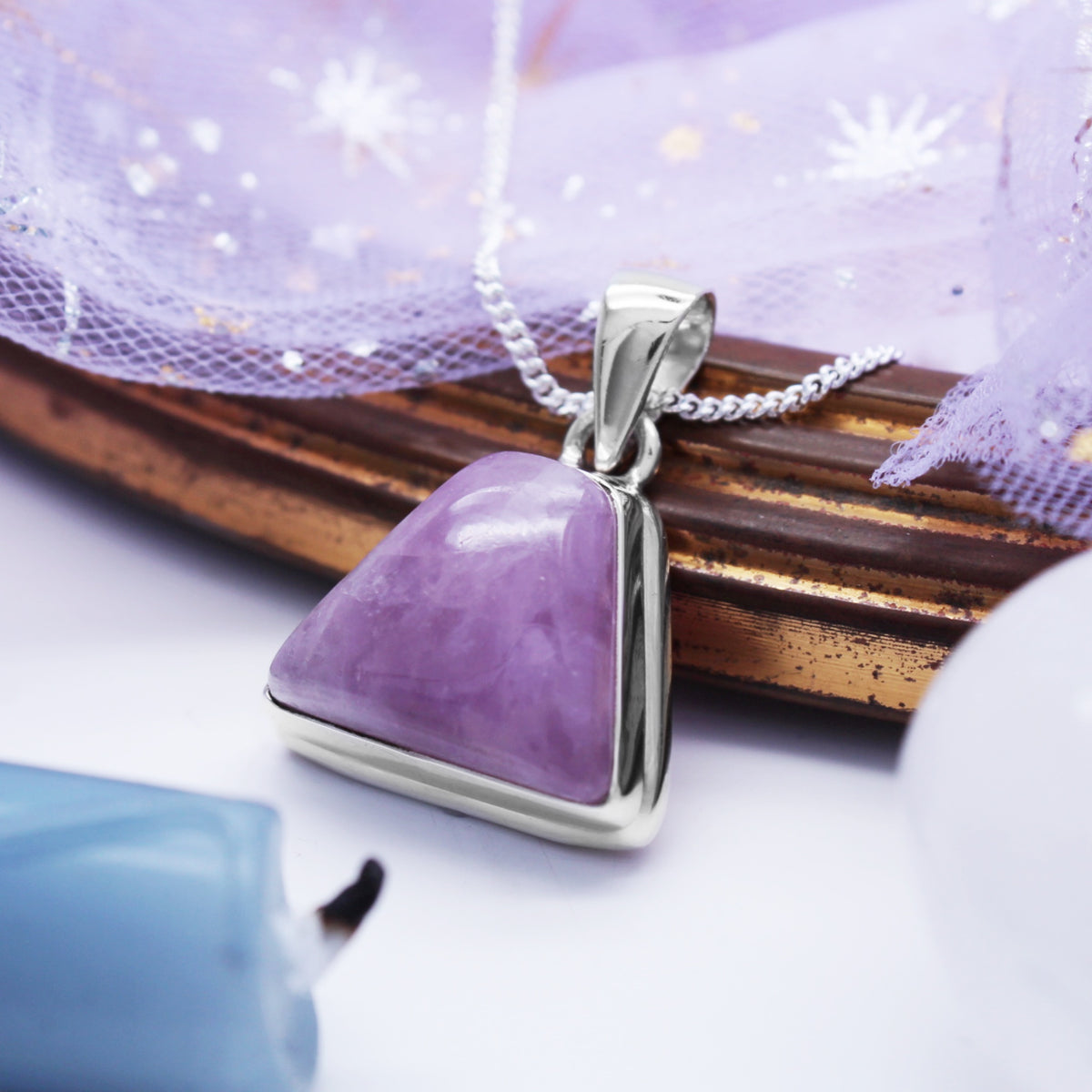 PEACE - Sterling Silver & Kunzite Necklace