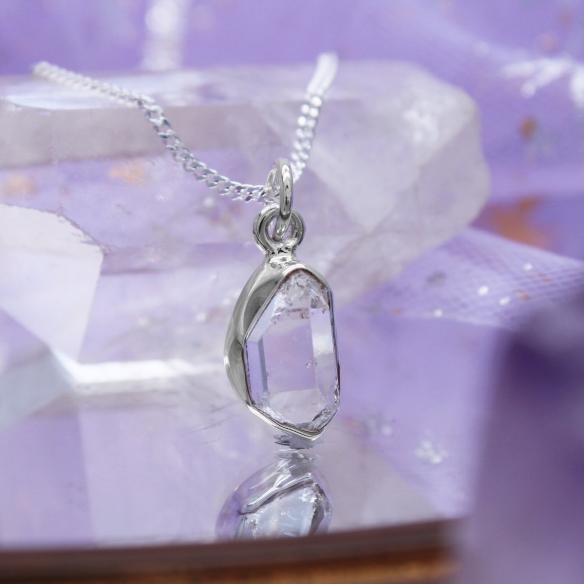 STAR BRIGHT  - Sterling Silver & Herkimer Diamond Necklace