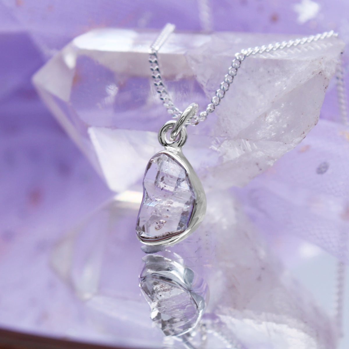 STAR BRIGHT  - Sterling Silver & Herkimer Diamond Necklace