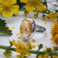 SUNFLOWER - Sterling Silver & Citrine Ring - US 8