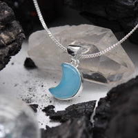 BLUE MOON - Sterling Silver & Blue Chalcedony Necklace