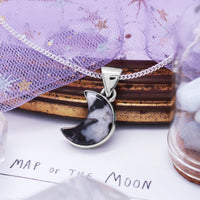 GHOST MOON - Sterling Silver & Zebra Jasper Necklace