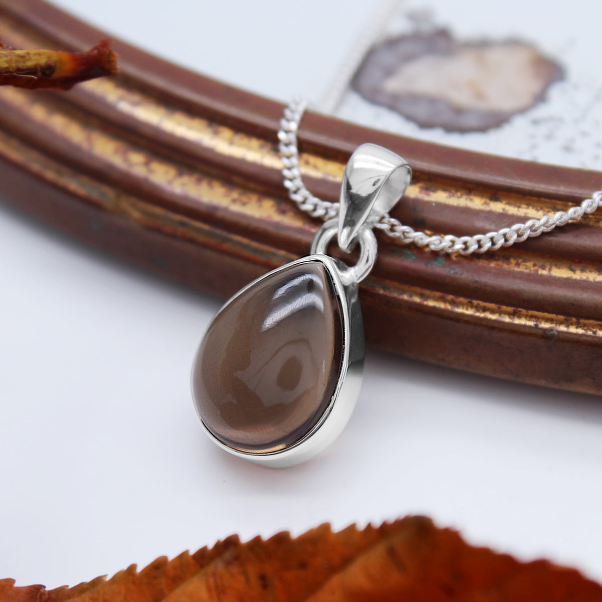 SMOKEY - Sterling Silver & Smokey Quartz Necklace