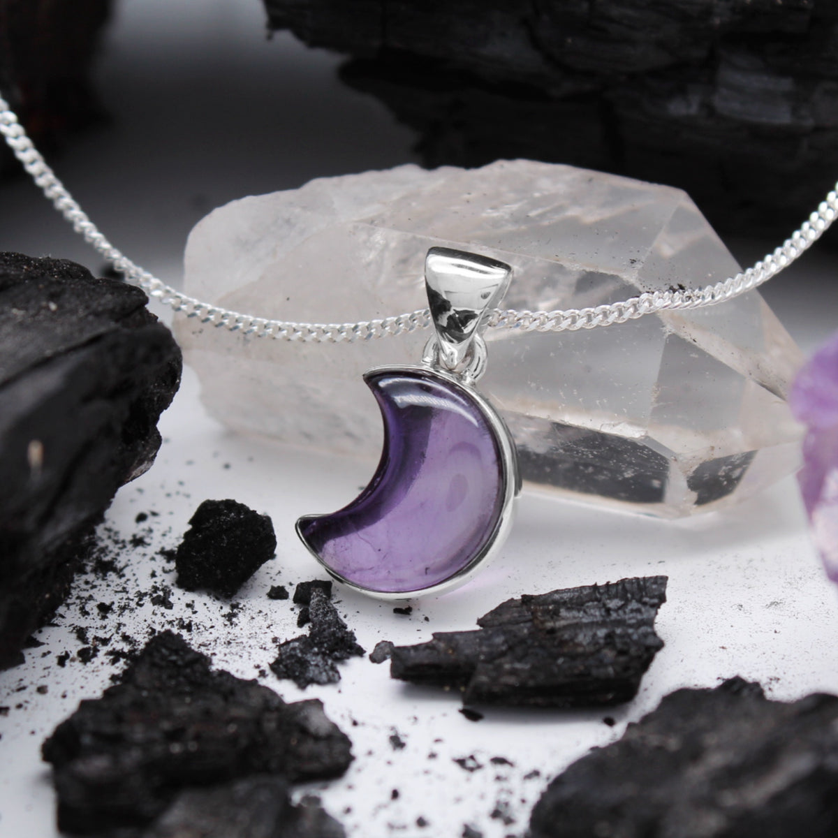 LAVENDER MOON - Sterling Silver & Amethyst Necklace