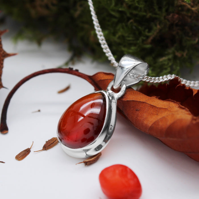 EMBERS - Sterling Silver & Hessonite Garnet Necklace