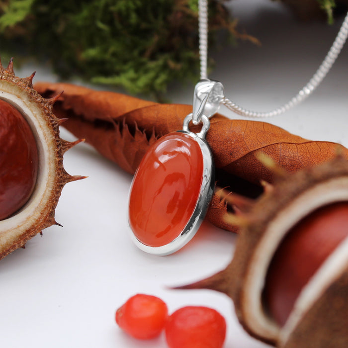 PUMPKIN PATCH - Sterling Silver & Carnelian Necklace