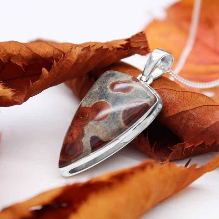 REDWOOD - Sterling Silver & Peanut Obsidian Necklace