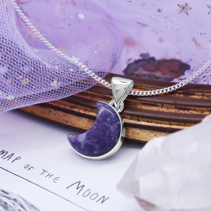 MYSTIC MOON - Sterling Silver & Purple Lepidolite Necklace