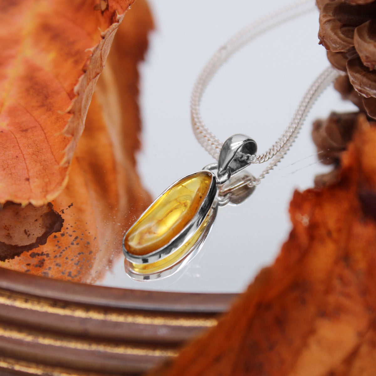 GOLDEN HOUR - Sterling Silver & Baltic Amber Necklace