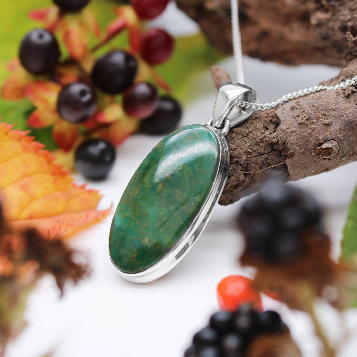 IVY - Sterling Silver & Fuchsite Necklace