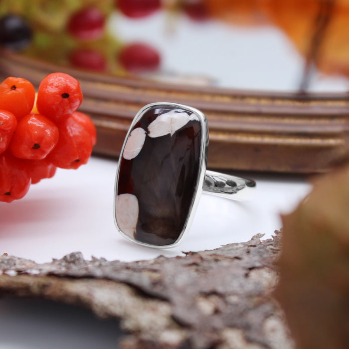CONKER - Sterling Silver & Peanutwood Jasper Ring - US 10