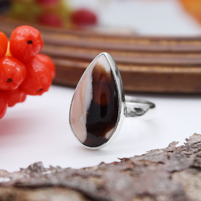 CONKER - Sterling Silver & Peanutwood Jasper Ring - US 7