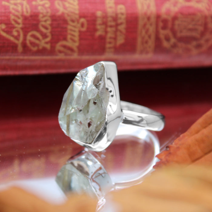 EVERGREEN - Sterling Silver & Green Amethyst Ring - US 7