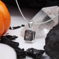 ORACLE - Sterling Silver & Black Rutilated Quartz Necklace