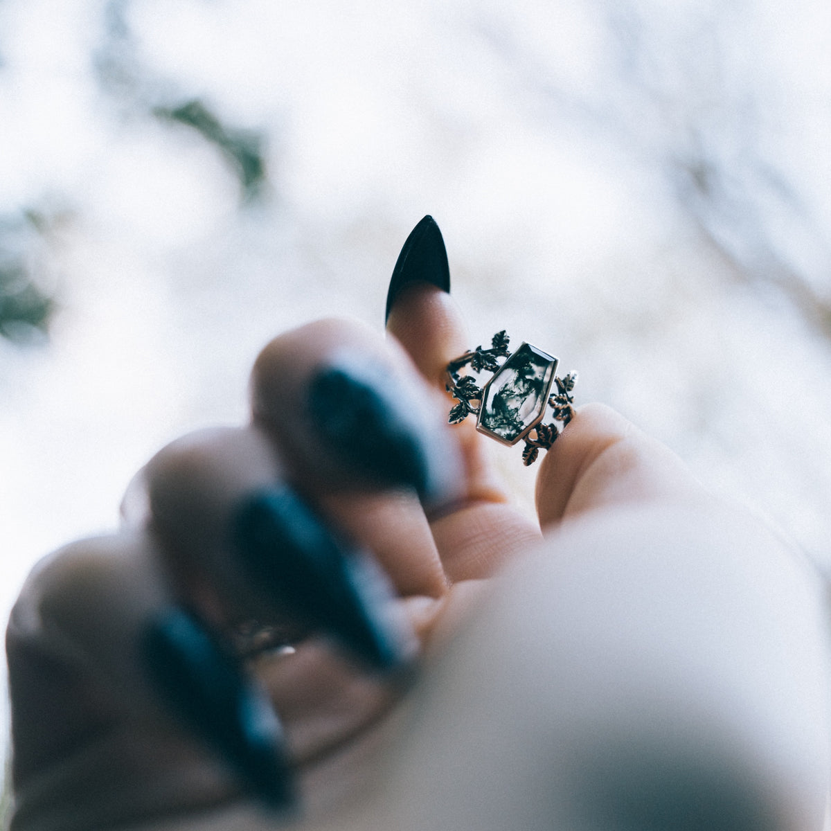 RESTING PLACE - Moss Agate & Sterling Silver Ring