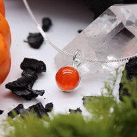 PUMPKIN PATCH - Sterling Silver & Carnelian Necklace