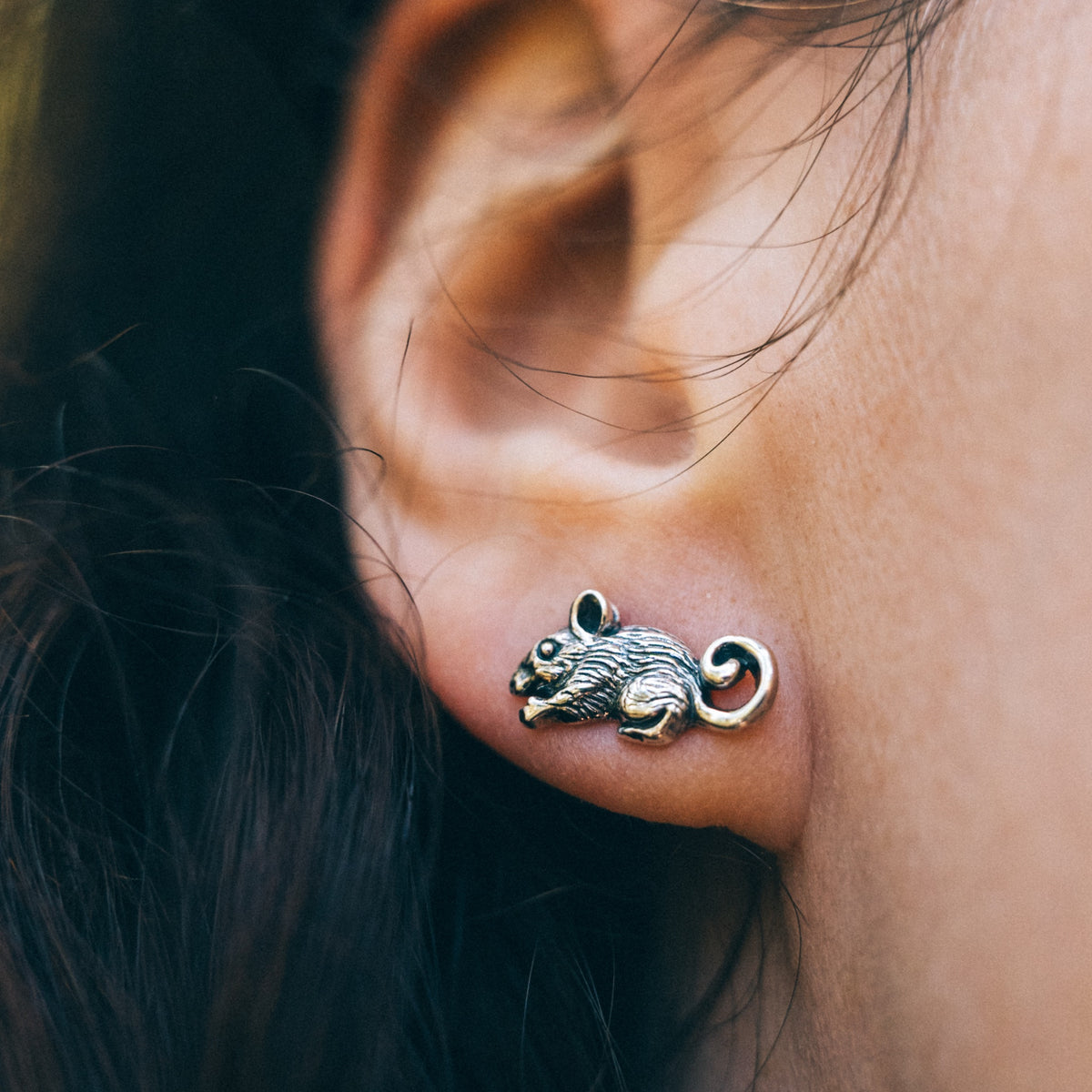 HARVEST MOUSE - Sterling Silver Studs
