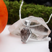 FRACTURE - Sterling Silver & Black Rutilated Quartz Necklace