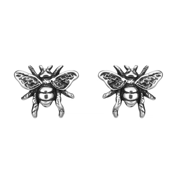 Sterling silver bee nature earrings alternative boho bohemian jewellery jewelry