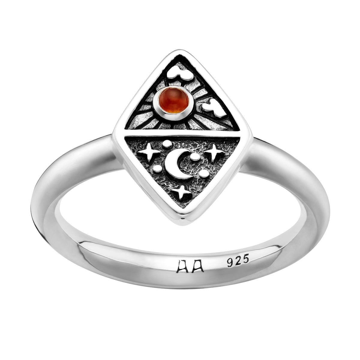 DAWN TO DUSK - Sterling Silver & Carnelian Ring