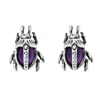 SACRED BEETLE - Sterling Silver & Amethyst Necklace